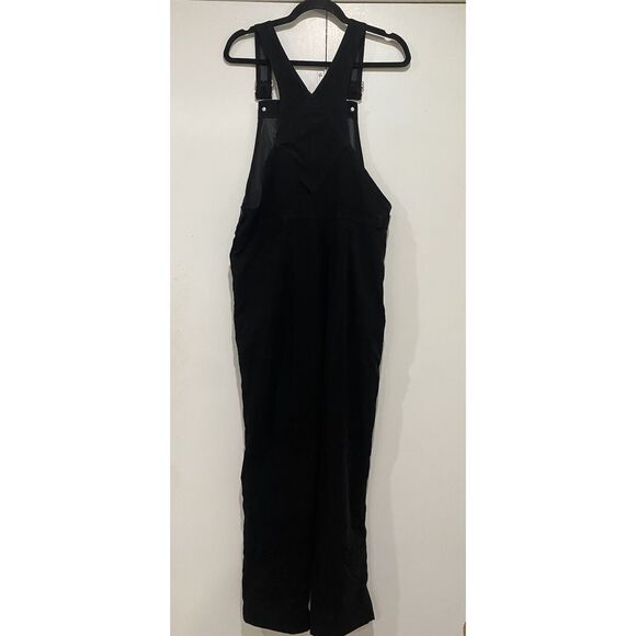 Mimi Maternity Cargo Jumpsuit Black Sz Small Polyester Faux Suede - Picture 15 of 16